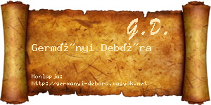 Germányi Debóra névjegykártya